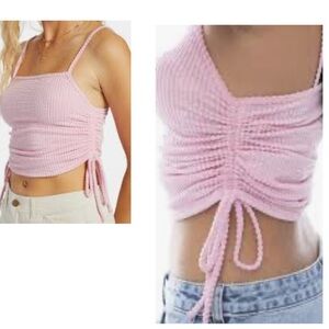 Billabong Pink Ribbed Crop Tank Top(Pit to pit 16” Length 16”)
